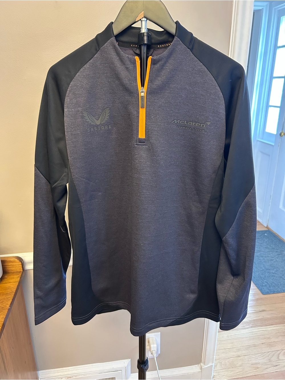 Castore x McLaren Men's Gray & Black Quarter-Zip Performance Pullover